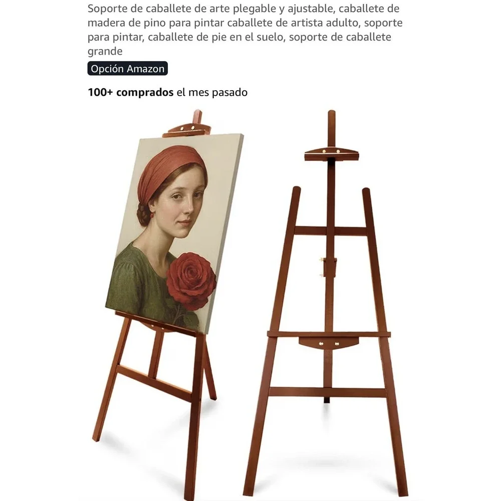 Adjustable Folding Wooden Studio Easel, Floor Standing (Unassembled Parts)